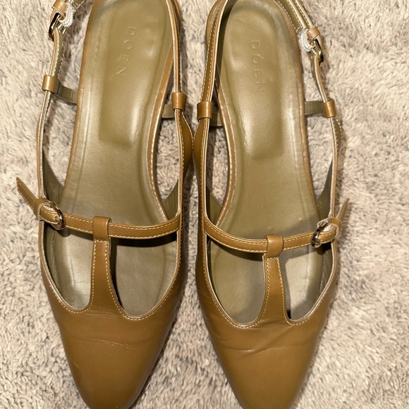 Doen Slingback Leather Sandal Pumps Shoes 38 - Picture 2 of 6